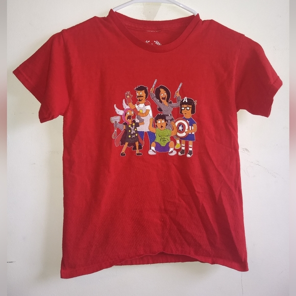 BOBS BURGERS x AVENGERS KIDS T-SHIRT -- Teepublic Funny Pop Tee Shirt -- Medium - Picture 3 of 6